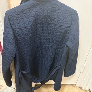 Tommy Hilfiger Navy Quilted Trench Coat